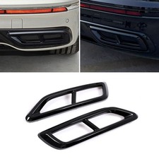 Gloss Black ABS Exhaust Pipe Rear Muffler Tip Cover For Volkswagen Tiguan 20-22