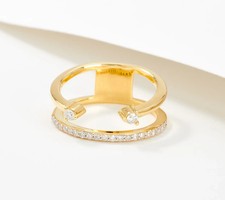Affinity Diamonds Golclad Sterling Silver Con...