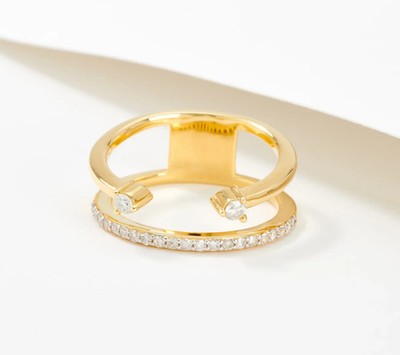 Affinity Diamanten vergoldet Sterlingsilber verbunden Bandring, Größe 7