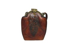 Antique Art Nouveau Deco Floral Tooled Leather Purse Top Handle Bag BNR 1920s