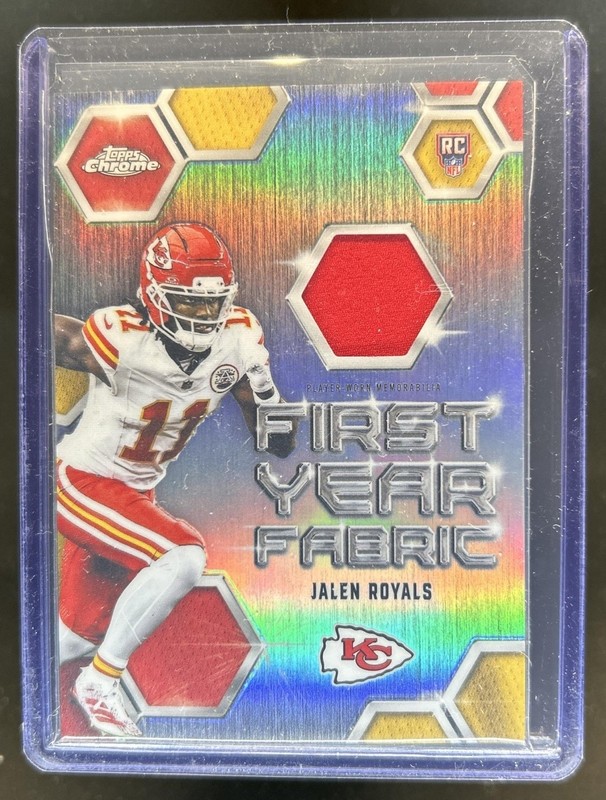 2025 Topps Chrome Jalen Royals First Year Fabric RC Jersey Rookie #FYF-JR Chiefs