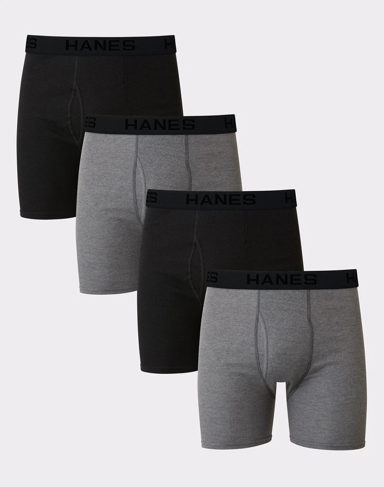 Hanes Big Men's Ultimate Cool Comfort Boxer Briefs 100% Cotton 4-Pk (Big & Tall)
