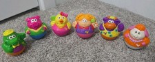 Weebles Lot Of 6 Playskool Weeble Wobbles Pig Cow Sheep Gator Vintage- Bin B