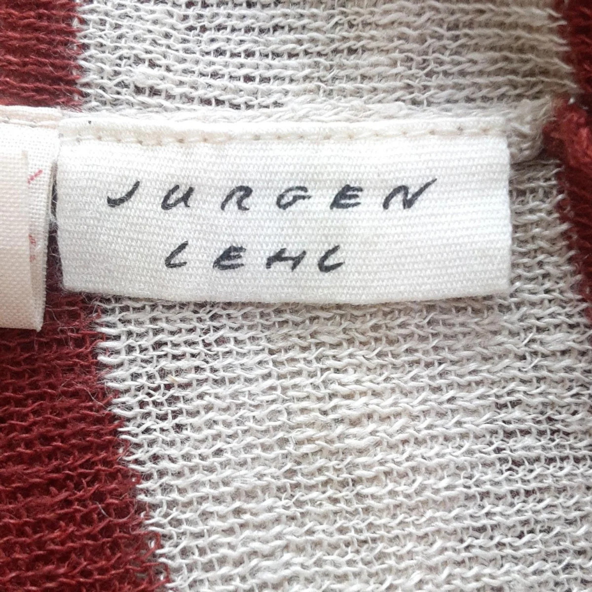 Auth JURGEN LEHL - Bordeaux Cream Women's Dress