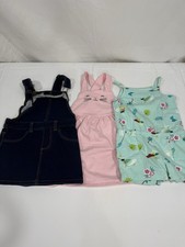 Lot Of 3 Baby Girls Overall Dress Romper 18 Months Mixed Brands