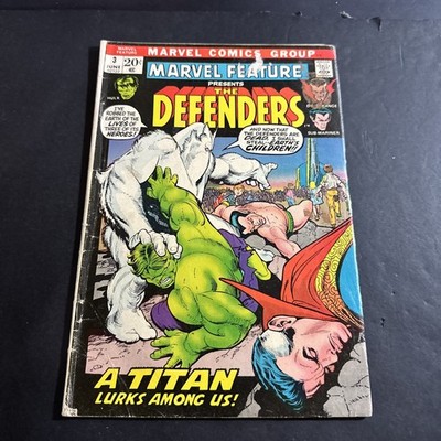 Marvel Feature Vol. 1 Issue #3  3.5 3RD TEAM APPEARANCE OF THE DEFENDERS 1972 J6