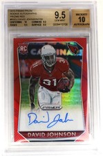 2015 Panini Prizm Rookie David Johnson Red Auto RC SSP /150 BGS 9.5 / 10