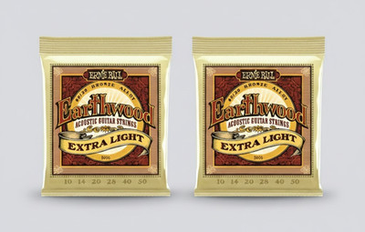 Ernie Ball Extra Light Earthwood 80/20 Bronze Acoustic Guitar String 10-50 (2PK)