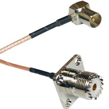 RG316 DVB Pal Male Angle to UHF Female Flange RF Cable Rapid-SHIP LOT