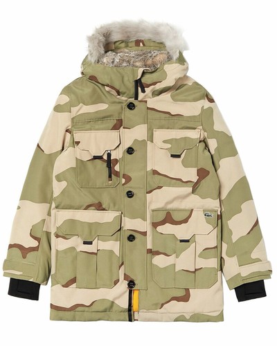 Lacoste Live Mens Camo Aop Down Hooded 