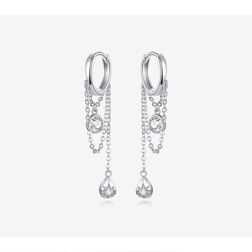 Voroco S925 Sterling Silver Stud Hook Earrings Charm CZ Women Party Jewelry Gift - Picture 78 of 176