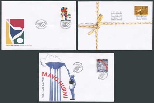 Finland W30 3 FDC 1997 - Sports Ice Hockey - Athletics Paavo Nurmi
