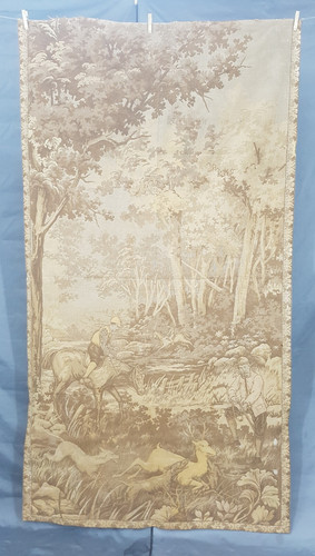 Vintage French Lovely Hunters in jungles Scene Wall Hanging Tapestry 202x110 cm