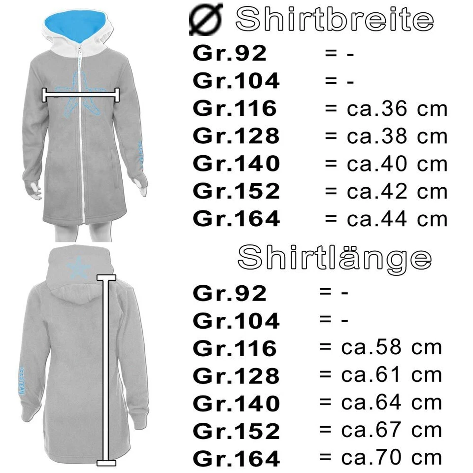 SEESTERN  Kinder Kapuzen Fleecejacke Fleecemantel Fleece Sweatjacke 116-164 /lb - Bild 4 von 4