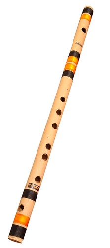 Professional Flutes C Sharp Medium Right Hand Bansuri With Free Carry Cover 18" - Picture 3 of 4