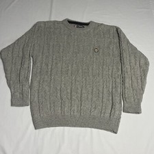 Vintage Chaps Ralph Lauren Sweater Mens L Chunky Cable Knit USA Preppy 90s