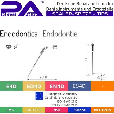 Scaler Tip E4D geeignet für EMS  - SATELEC  ED4D - NSK  EN4D - Scaler Tip