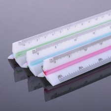  30cm 12 Inch Architect Scale Ruler 1:20-1:125/1:100-1:500 Triangular Scale Rule