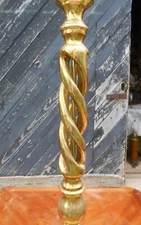 MID CENTURY BARLEY  TWIST LAMP~ SOLID BRASS~ 4’ TALL