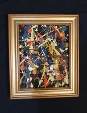 Russian Expressionism  Acrylic painting Pollock style signed ZOBIK  2022