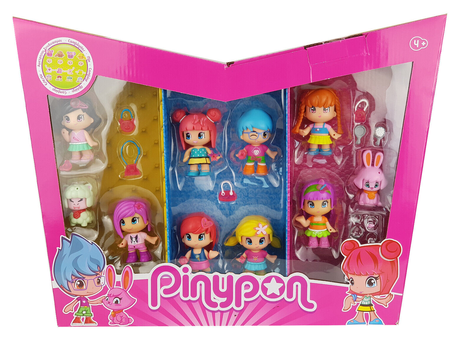 Famosa 700015916 Pack 10 Figures Pinypon 8 Reborn, 2 Pet And Accessories