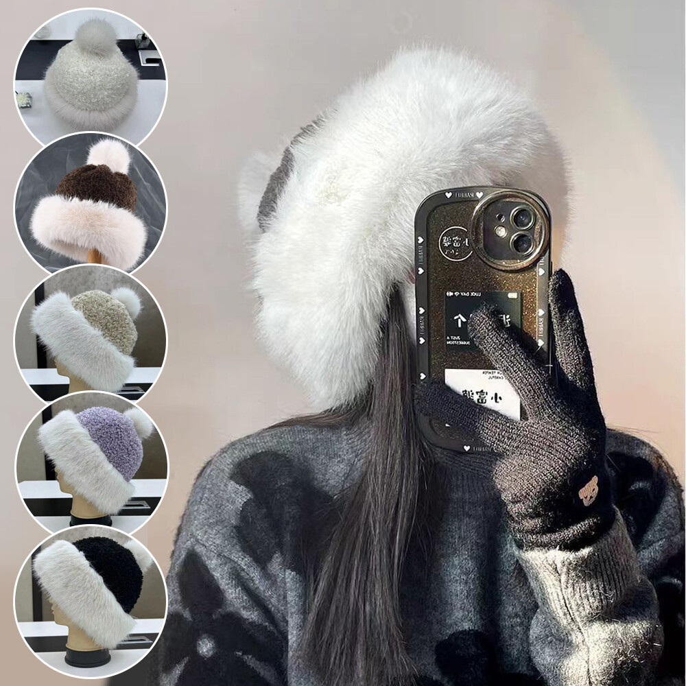 Faux Fur Hat Women Warm Snow Ski Cap Female Windproof Winter Hats