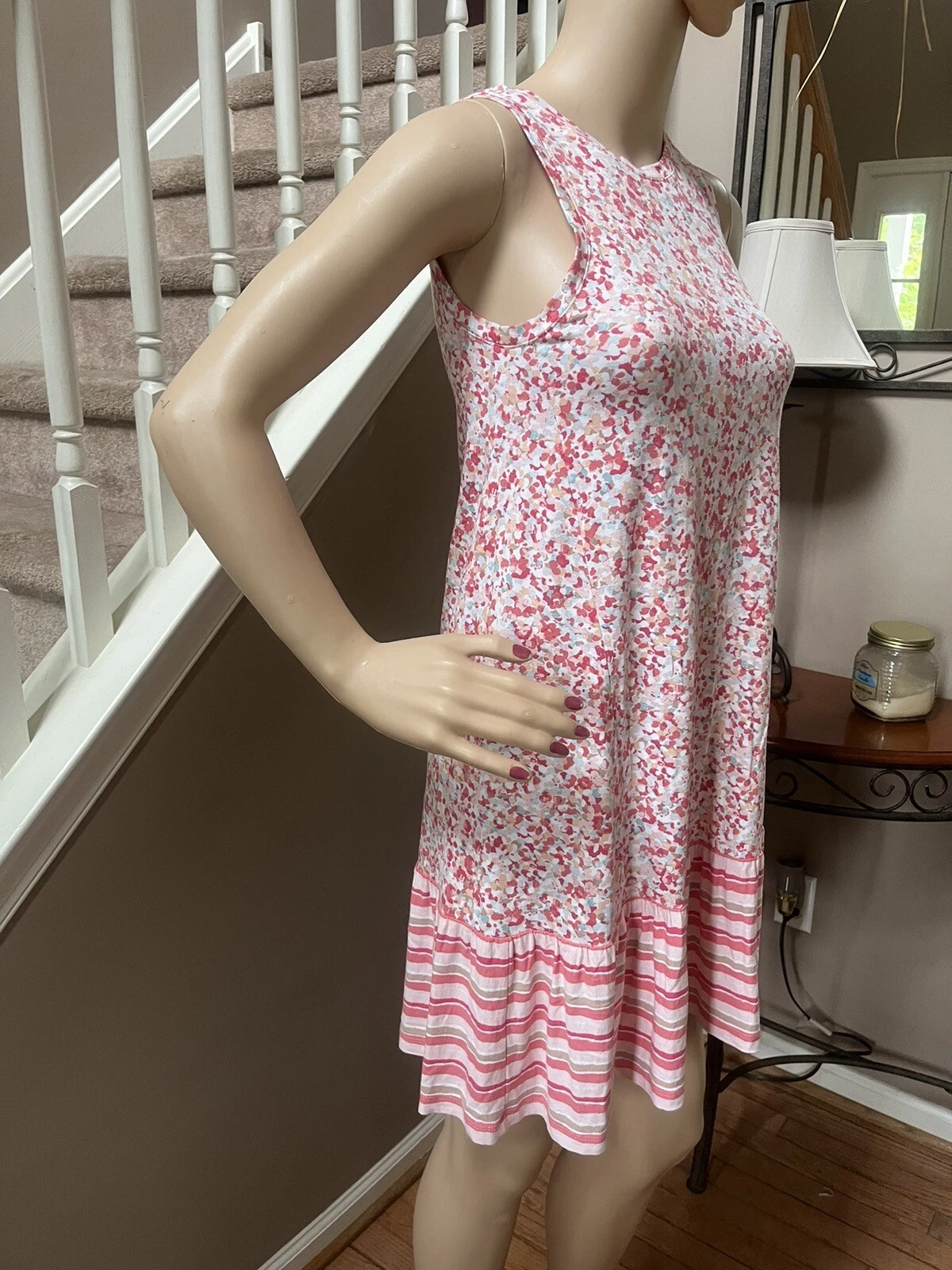 VETEMENTS Abito tubino senza maniche Ann Taylor Loft taglia XXSP Petite Peach floreale elasticizzato