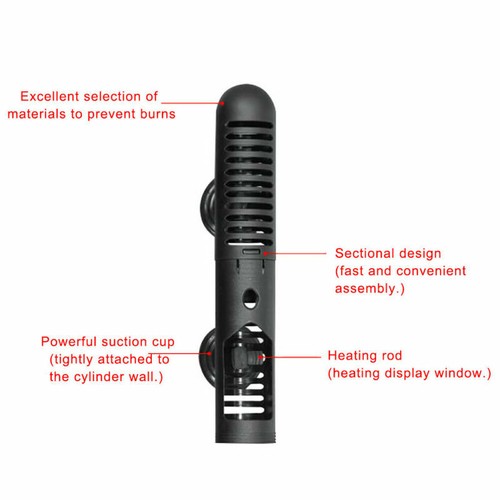 US Aquarium Water Heater 100W-200-300W Submersible Fish Tank Thermostat Heating - 第 12/32 張圖片