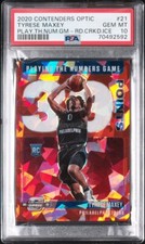 Tyrese Maxey 2020 Contenders Optic #21 Playing The Numbers Game Red Ice RC