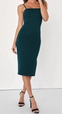 Lulus  Forest Green Bodycon Midi Dress Size XS NWT!