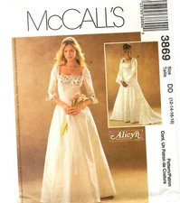 McCall's Sewing Pattern Women's EVENING DRESS Wedding 3869 Alicyn 12-14-16-18 UC