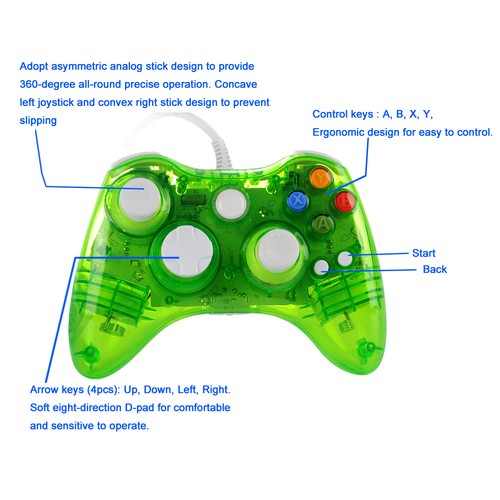 Gamepad Microsoft Xbox 360 Wired Controller Joystick Controller PC Windows USB - Picture 15 of 86