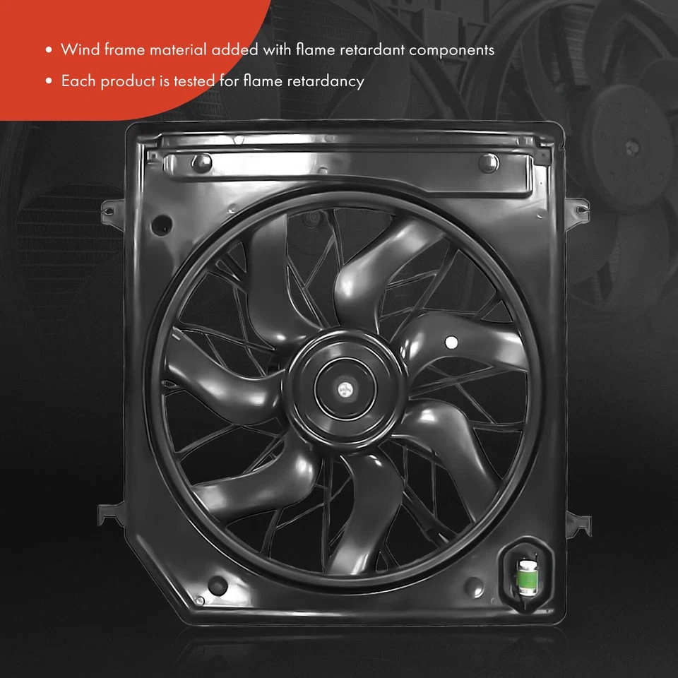 Ventilador de refrigeración de radiador monomotor con conjunto de cubierta para Kia Sorento 2007-2009 Foto 3 de 4