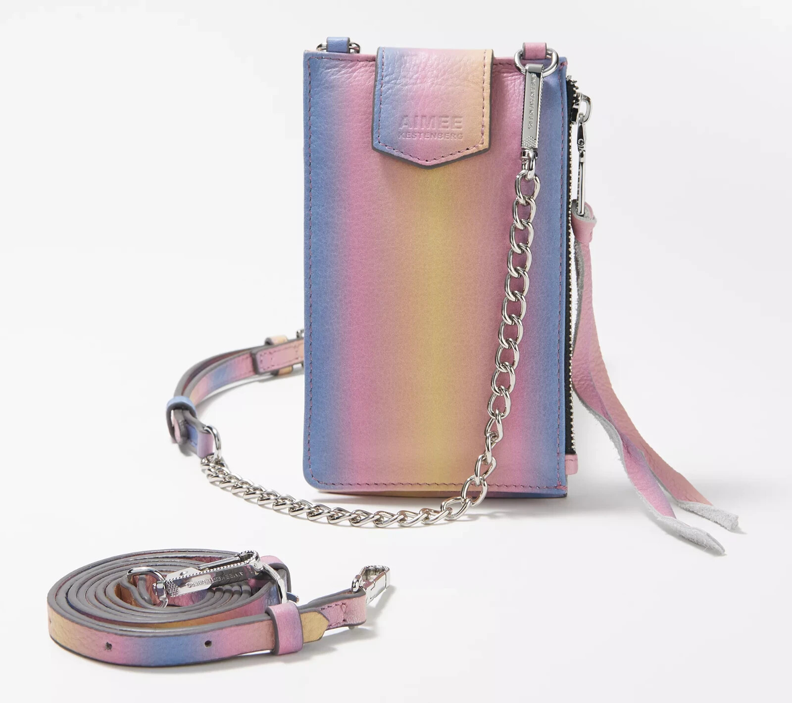 New Aimee Kestenberg Leather Crossbody with Extra Strap in Sunset Ombre A394624