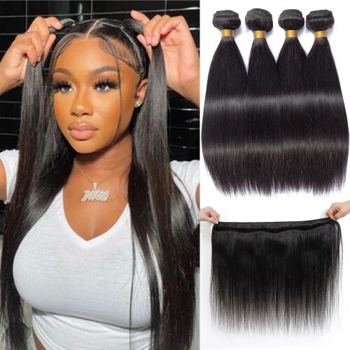 Bundles Human Hair Double Drawn Vietnamese Raw Straight Human Hair WeaveBlack  - Bild 7 von 15