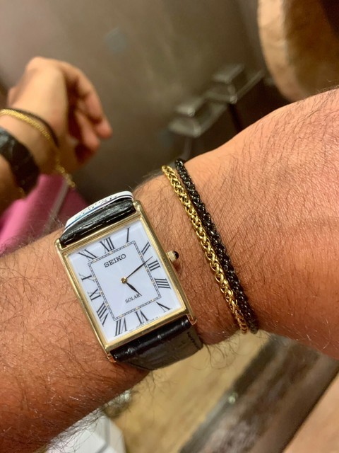 seiko men's leather strap watches