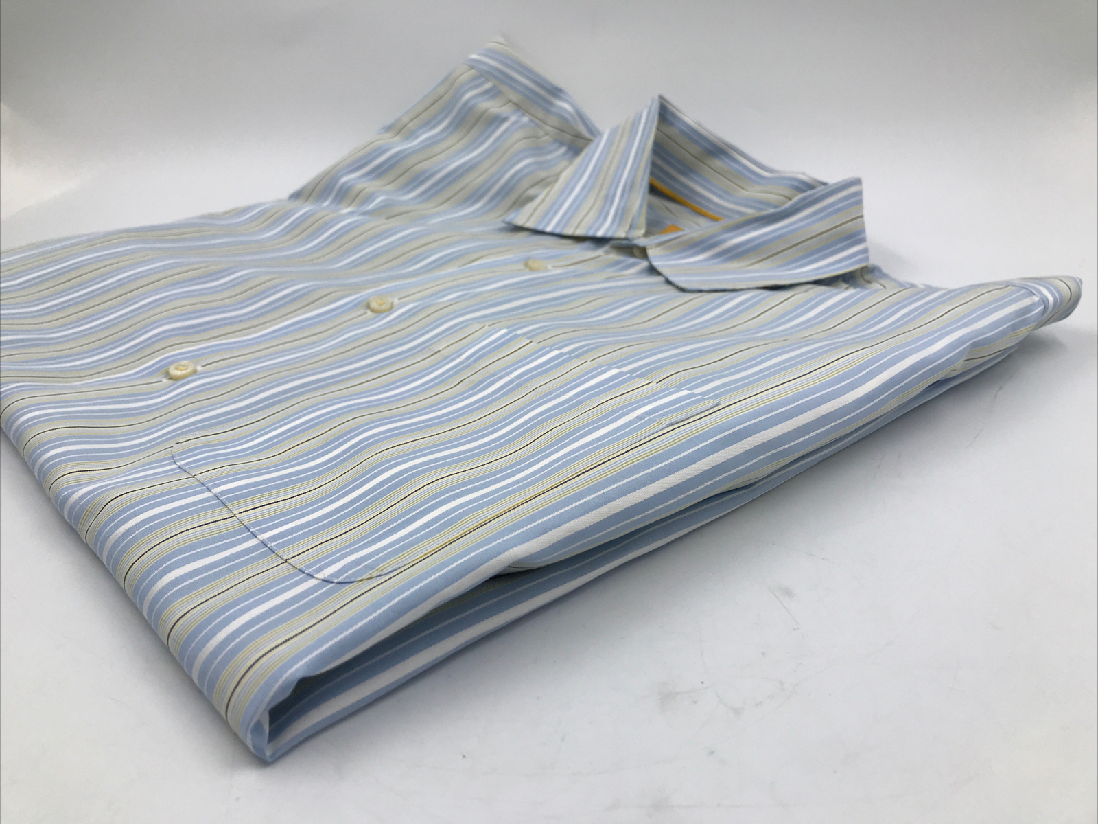 Robert Talbott Carmel Button Up Blue Striped Long… - image 2