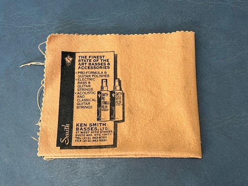 Vintage 1970’s Ken Smith Basses Guitar Polishing Cloth New York