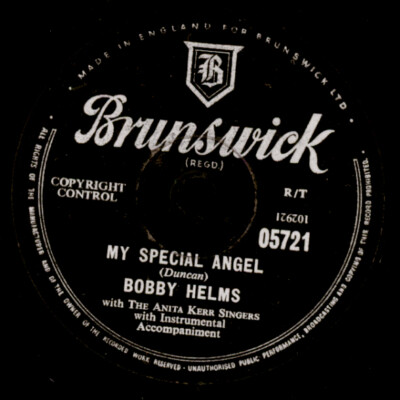 BOBBY HELMS My Special Angel ''Jukebox-Hit'' / Standing at the end of  78rpm S1828