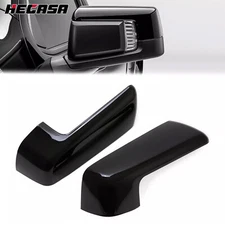 Pair Gloss Black Top Half Mirror Cap Cover For Chevy Silverado GMC Sierra 1500