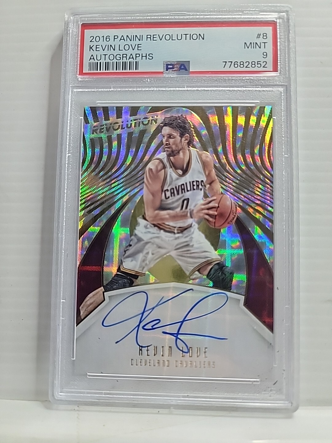 2016 Panini Revolution Autographs Kevin Love PSA 9 CAVALIERS HOF AUTO