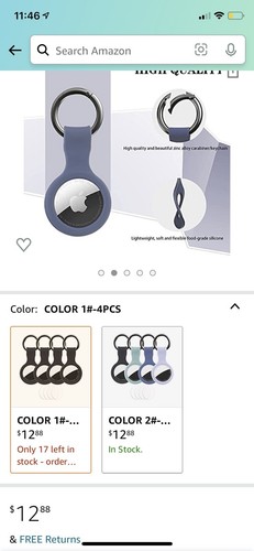 4pk AirTag Key Ring Protective Case Silicone Cover Hold Keychain Fitted Skin