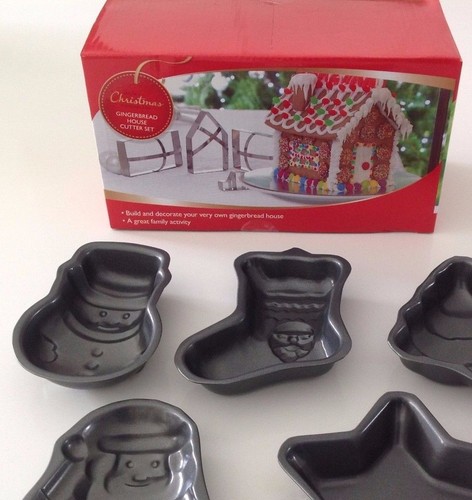 NEW gingerbread house cutter set & Wiltshire christmas bake trays x 5 FREE POST - Picture 2 of 12