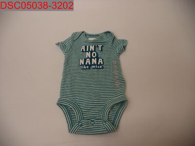 Carter's Baby Boys Teal Stripe Ain't No Nana Like Mine Bodysuit, NB 194135875456