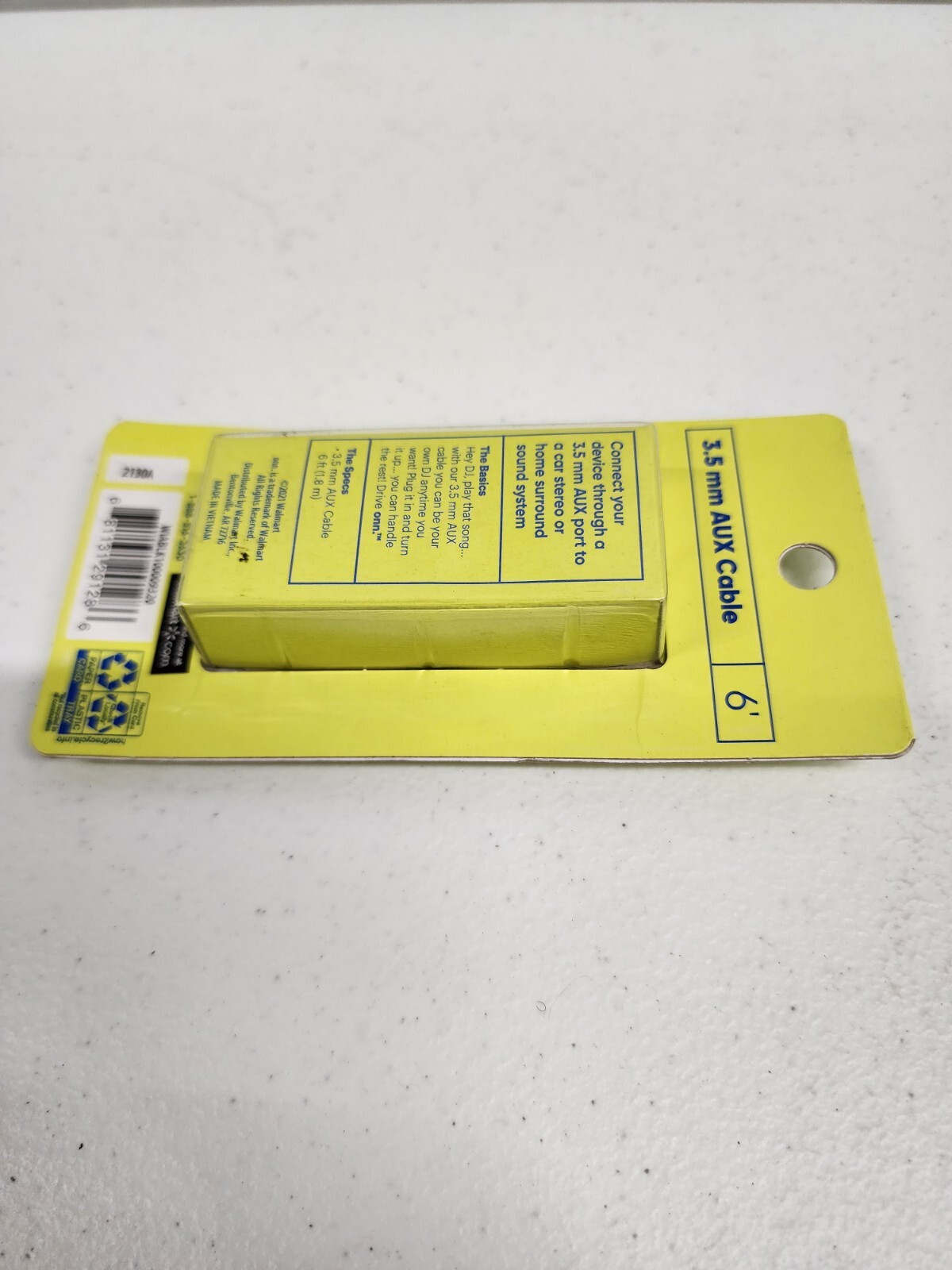 1 Drive Onn. 3.5 mm AUX Cable 6 ft New in Package