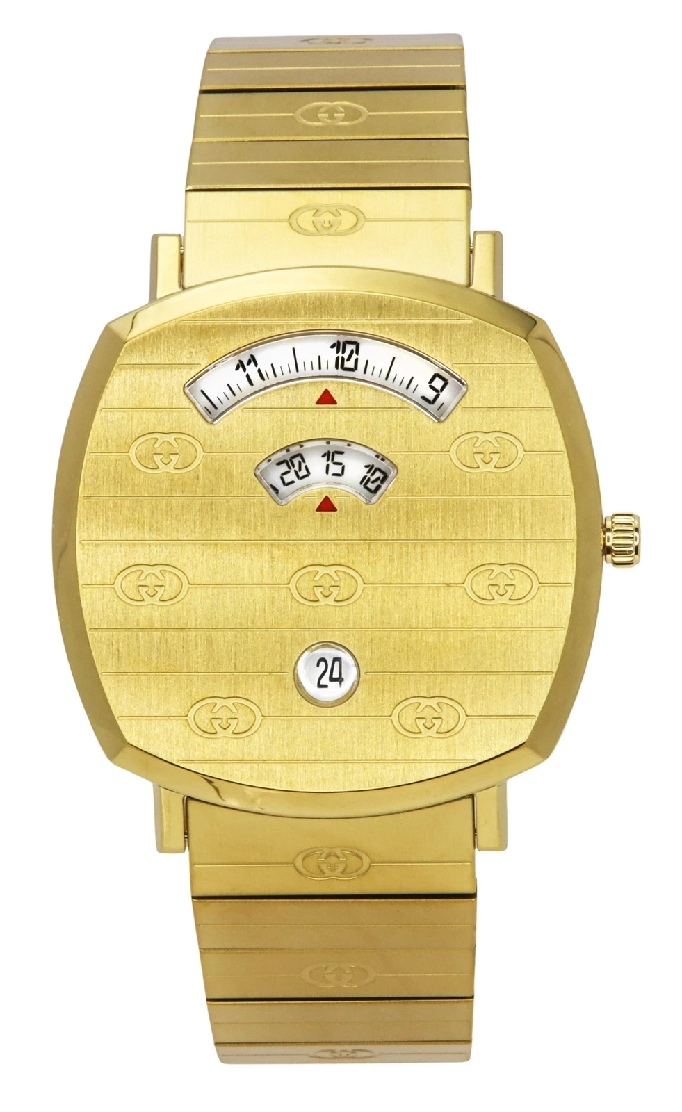 Montre unisexe Gucci Grip ton or acier inoxydable cadran doré quartz YA157409