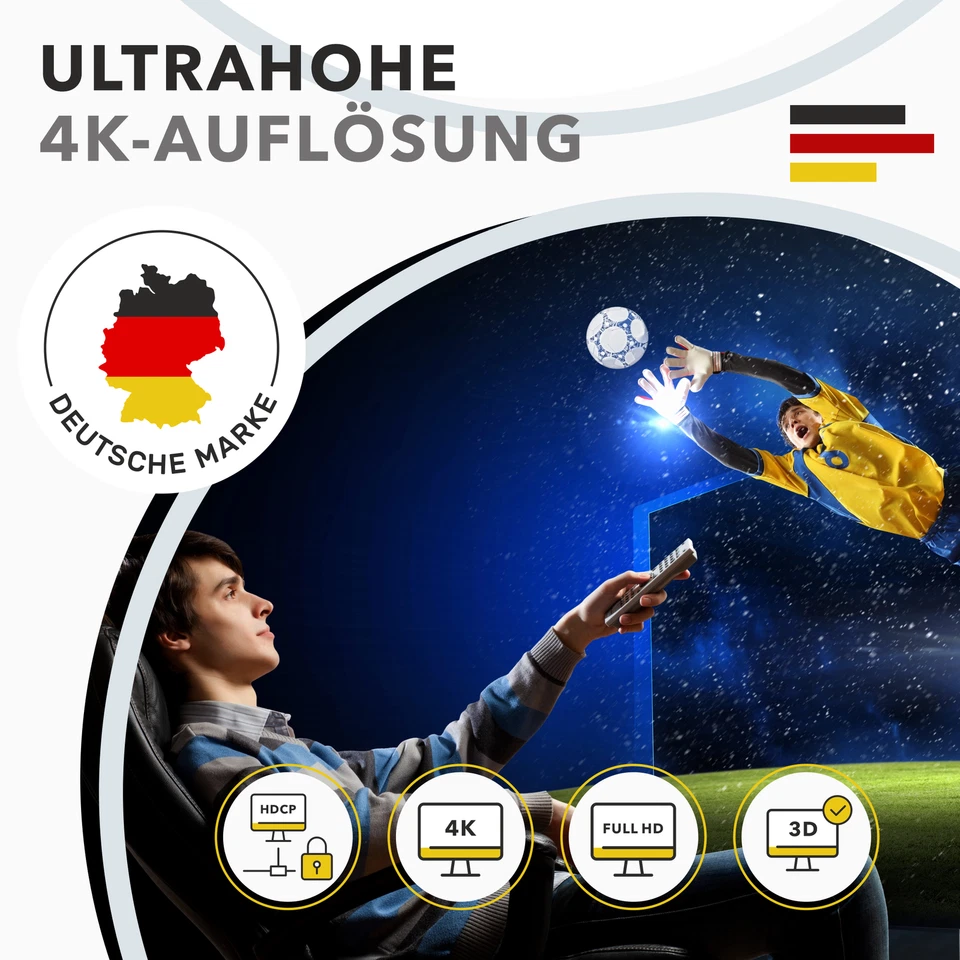 HDMI Splitter 4K@60Hz, 1 In 2 Out HDMI Verteiler Aluminium, unterstützt HDCP, 4K - Bild 3 von 4