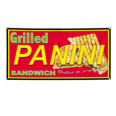 #ad #ad Vinyl Banner Multiple Sizes Grilled Panini Sandwich Restaurant Cafe A Outdoor $149.99