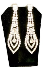Cubic Zirconia Long Dangle Drop Earrings for Wedding Party