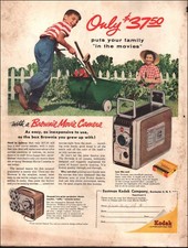 1940's Vintage ad Kodak Brownie Movie Camera Price Little boy photo  08/18/24